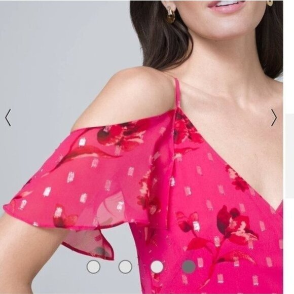 NWOT White House Black Market Floral Cold-Shoulder Blouson Dress - Picture 4 of 5